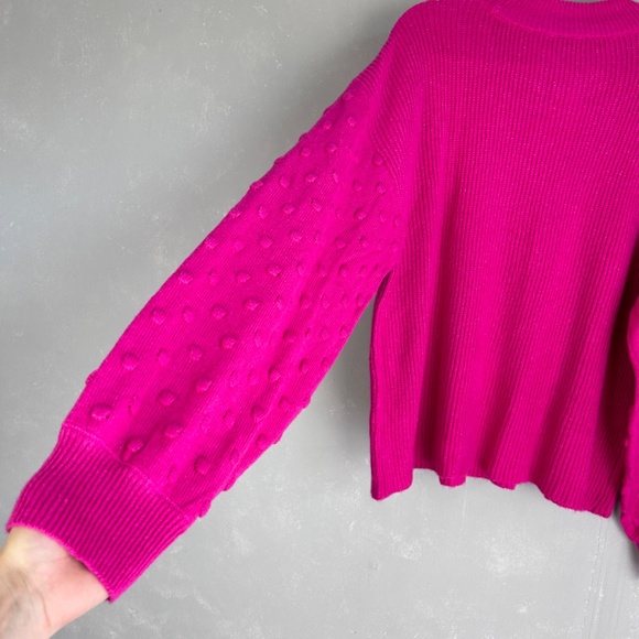 Vince Camuto size XXL knit sweater bobble stitch sleeve pink cotton blend NEW - Picture 9 of 13
